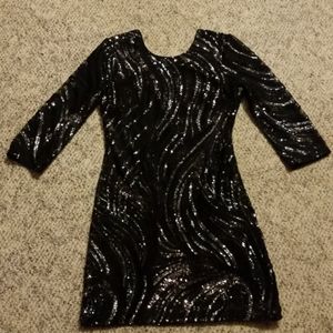 Black Sequins Dress
